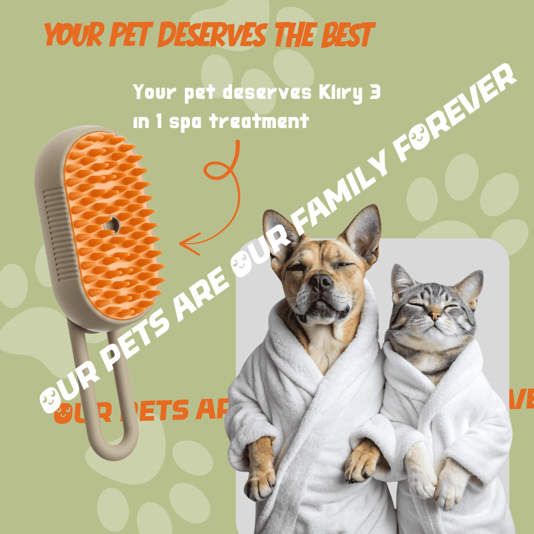 Kliry™ 3-in-1 steam brush for pets.