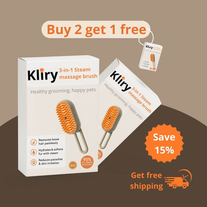 Kliry™ 3-in-1 steam brush for pets.